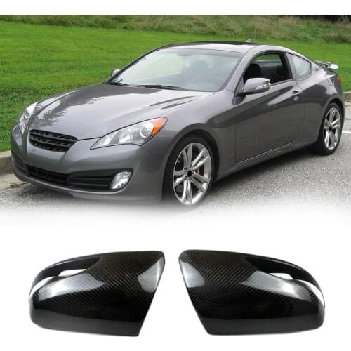 1 Pair Rearview Mirror Cover Carbon Fiber Side Rear View Mirror Cover Caps for Hyundai Genesis Rohens Coupe 2008-2016