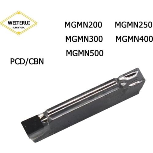1Pc MGMN200 MGMN250 MGMN300 MGMN400 MGMN500 PCD CBN Diamond Inserts Grooving Turning Tool Parting off Suitable For MGEHR Tools