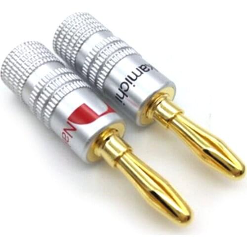 10Pcs Nakamichi Gold Plated Copper Speaker Banana Plug Male Connector Wholesale
