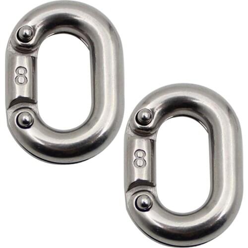 2PCS Chain Link Creative Stainless Steel Chain Connector Chain Quick Link Backpack Buckle Keychain Key Chain Climb Hook Clip