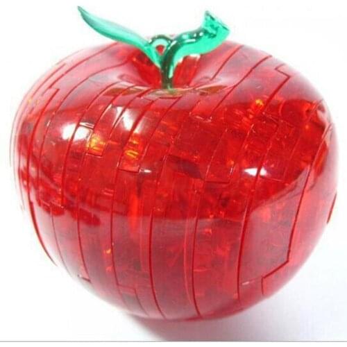 200pcs Apple Shape Puzzles For Children Non-Luminance Puzzle 3D Crystal Puzzle Jigsaw Assembly Model Toys