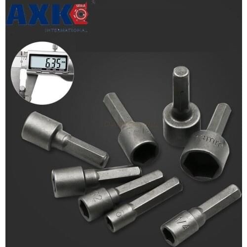 9Pcs 1/4" Hex Shank Power Nut Driver Drill Bit Metric Socket Wrench Screw 5-13mm Magnetic Nut Driver Set Socket Adapter