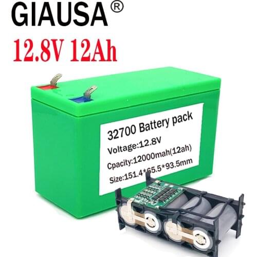 GIAUSA 32700 Lifepo4 Battery Pack 4S1P 12.8V 12Ah with 4S 40A Balanced BMS for Electric Boat and Uninterrupted Power Supply 12V