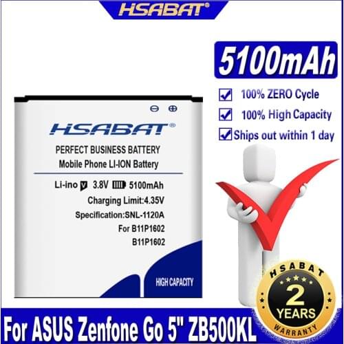 HSABAT 5000mAh Battery B11P1602 for ASUS Zenfone Go 5" ZB500KL X00AD X00ADC X00ADA