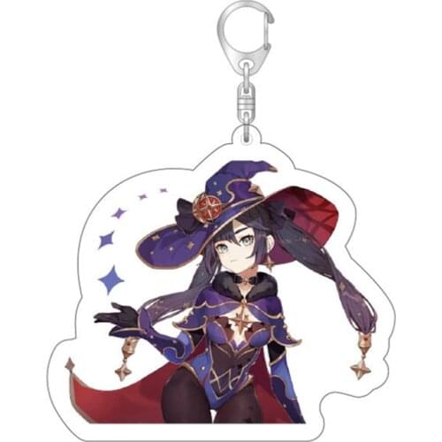 Anime Keychain Genshin Impact Venti Hutao Zhongli Diluc Xiao Man Key Chain for Women Accessories Cute Bag Pendant Key Ring Gifts