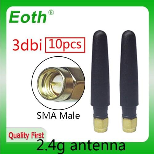 2.4GHz Antenna wifi 10pcs Wholesale SMA connector 3dbi Wifi Antena 2.4 ghz antenne Straight wi fi Aerial for wi-fi router