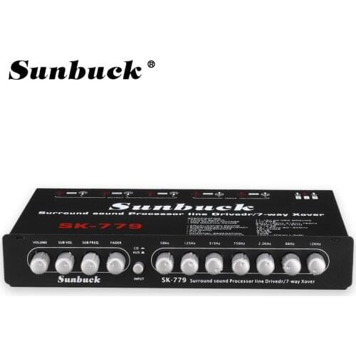 Sunbuck Vehicle power amplifier 7-Band audio surround sound Processor line Drivedr /7-way Xover HIFI Subwoofer