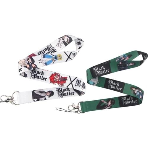 CA228 Black Butler Lanyards Anime Neck Strap Mobile Phone Keys ID Card Holder Lanyard for Keys DIY Hanging Rope Lanyards 1 Pcs