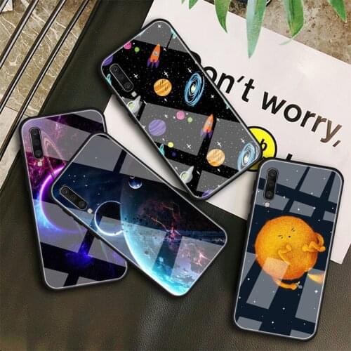 Stars Space Tempered Glass Case For Samsung Galaxy A10S A10E A20S A20E A30S A40 A50S A60 A70 A80 A90 A6 A7 A8 Shell