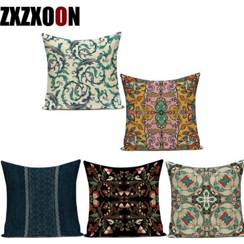 Boho Decorative Pillows Polyester Sofa Home Decor Cushion Cover Mandala Geometric Pillow Cover for Living Room Almofadas