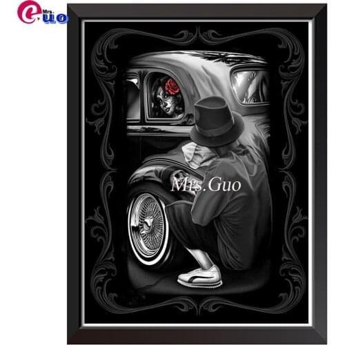 Day of The Dead Classic Skull Reflections Poster Decorative 5d Diamond Painting Cross Stitch Rose Tattoo Women Living Room Decor