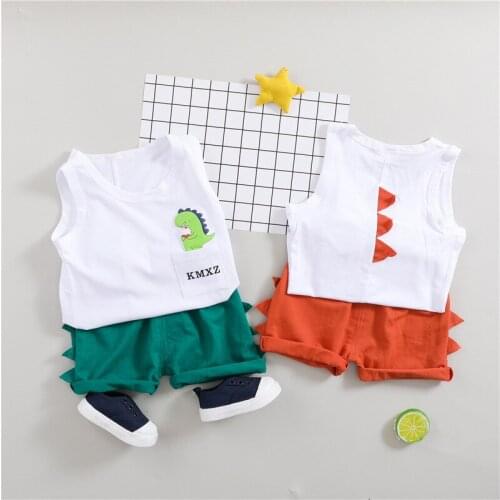 Baby Boys Clothes Sets Children Clothing Summer Sleeveless Tracksuit For Boys Sport Suits Animal Costume For Kids Clothes