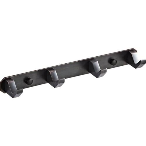 Bathroom Hooks Brass Black Robe Hook Metal Coat Hooks Wall Hook Door Hanger Clothes Robe Hook Hat Rack Multi-function