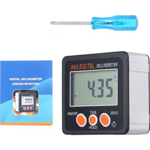 Multi-functional Digital Inclinometer Aluminum Alloy Shell Electronic Protractor Range Mini Digital Angle Gauge with Backlight