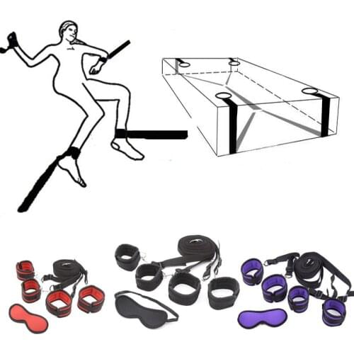Handcuffs Bondage Erotic Under Bed Sex Bondage Restraint System Games for Adults Wrists Ankle Cuffs Sexy Lingerie Set Furniture