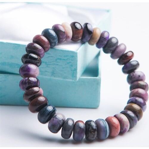 Natural Sugilite South African Gems Crystal Bracelets For Women Men AAAAAA Stretch Fitness Abacus Bead Natural Stone Bracelet