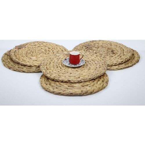 New 4 pcs 36 cm Bamboo Coasters Round Table Padding Natural Bowl Cup Mat Hand-made Insulation Placemats Kitchen Tools