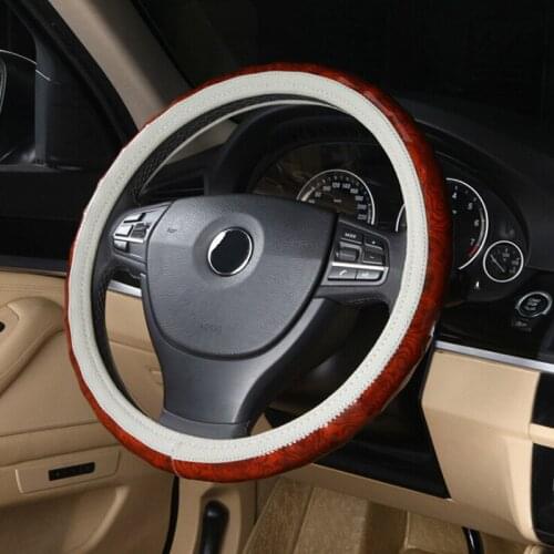 New Car styling faux wooden Steering Wheel Cover case cap 38cm Car direction set For BMW/Honda Civic jade Accord/VW golf 4 5
