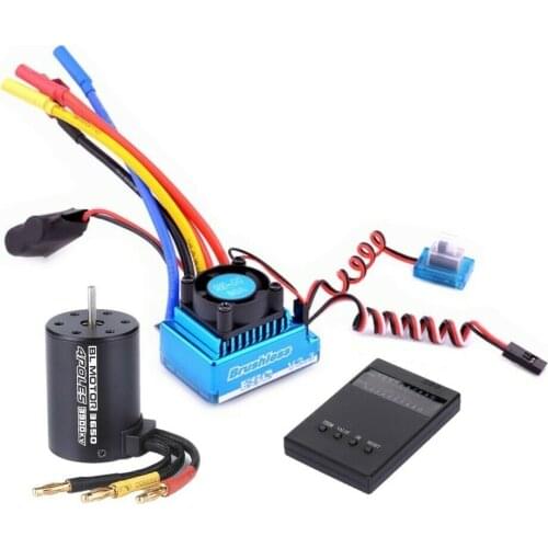 DIY Upgrade 3900KV Brushless Motor+120A Waterproof Brushless Esc+Cooling Fan+Programming Card Kit For 1/10 HSP HPI RC Car