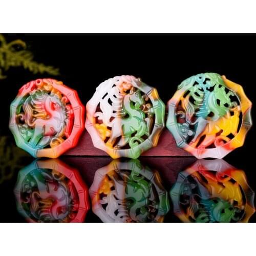 Natural Color Jade Zodiac Horse Pendant Necklace Double-sided Hollow Carved Chinese Charm Jewelry Fashion Amulet Men Women Gifts