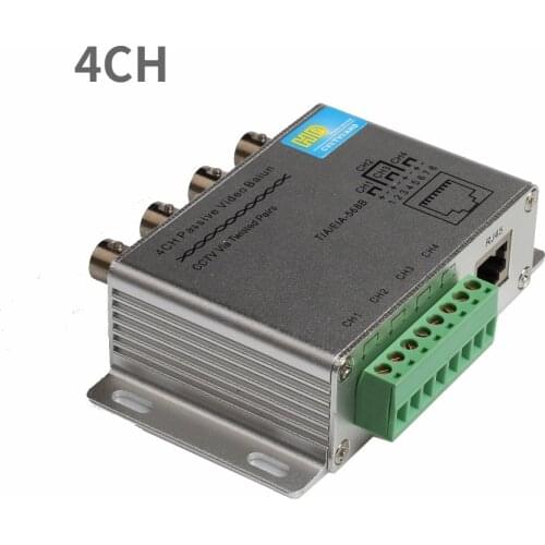4CH 8CH Passive Video Balun For TVI CVI AHD Cameras CCTV Via Twisted Pairs UTP Video Balun 4CH Transceiver BNC To UTP RJ45
