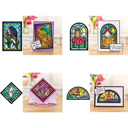 Rectangular Arched Diamond Shape Semicircular Metal Cutting Dies Scrapbooking Album Paper DIY Cards Crafts Embossing Dies New