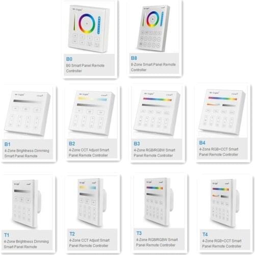 2.4G Wireless Milight T1/T2/T3/T4/B0/B1/B2/B3/B4/B8 brightness/CT/RGB/RGBW/RGB+CCT led Smart Panel Remote strip light Controller