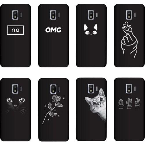 QAQsam Silicone Cover For Samsung Galaxy J2 Pro 2018 Case Painting Flower Cat Moon Matte Phone Cases Funda