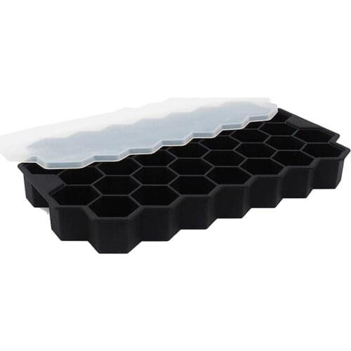 Silicone Ice Cube Trays Set of 2, Easy Release Honeycomb Shape Ice Molds, Perfect Ice Trays for Bourbon, Whiskey, Cocktail