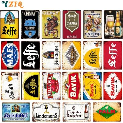 Belgium Beer Cake Signs Metal Plate Decor Restaurant Cafe Kitchen Art Wall Decoration Accessories Retro Coffee Poster DU-10907B