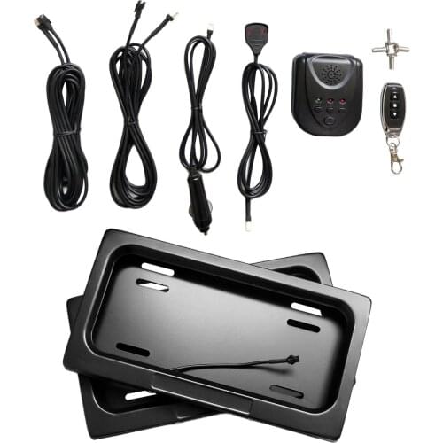 Hide-Away Shutter Cover Up License Plate Frame Bracket Holder Track 2pcs