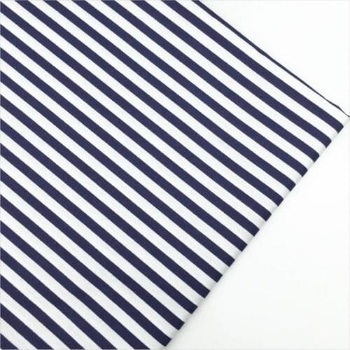 Syunss,Navy Stripes Printed 100% Cotton Fabric DIY Tissu Patchwork Telas Sewing Baby Toy Bedding Quilting Cloth Craft Tecido