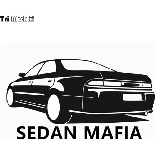 Tri Mishki HZX164# 10.9*20cm SEDAN MAFIA car sticker for mark 2 Vinyl Decals Motorcycle Accessories sticker reflective