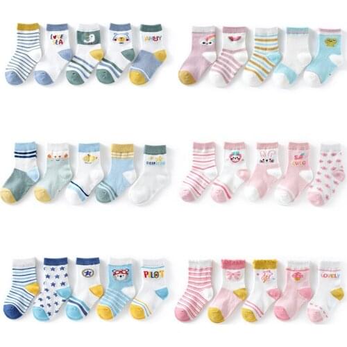 Spring and Summer Breathable Childrens Socks Thin Section Pure Medium Tube Mesh Socks Boys and Girls Baby Socks Cotton Socks