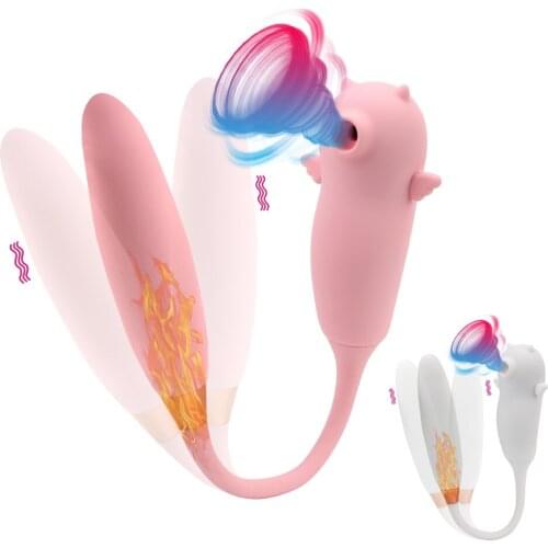 Heating G Spot Vibrator Vibrating Egg Vagina Sucking Vibrator Wearable Dildo Vibrator Sucker Clitoris Stimulator Oral Sex