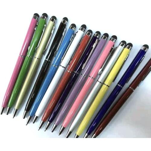 10pcs High Sensitive 2 in 1 Capacitive Touch Stylus Pen with Gel ink Ballpoint Pen for Smart Android Phone Tablet PC Wholesale