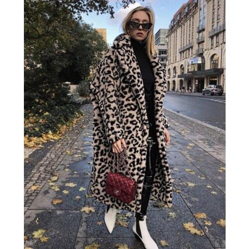 High Quality Winter Teddy Coat Women Lamb Fur Teddy Abrigos Turn-Down Collar Faux Fur Coats Long Thick Warm Fur Coat Outerwear