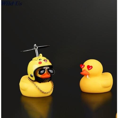 1pc Car Goods Gift Wind-breaking Wave-breaking Duck For Car Ornaments Auto Interior Decoration With Lamp/Without Lamp