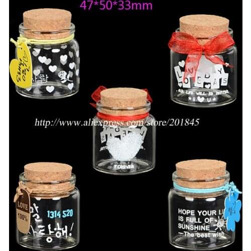1pcs Creative Gift Mini Wishing Bottles Cork Stopper Ornaments Glass Containers Create Festive Atmosphere