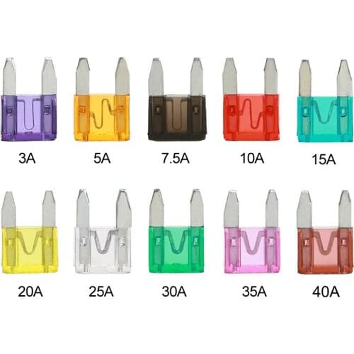 100pcs Mini Blade Fuses Auto Car Truck Assortment Fuse Kit 2A 3A 5A 7.5A 10A 15A 20A 25A 30A 35A Car Blade Fuse Car Accessories