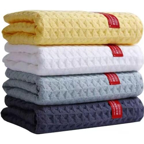 YIANSHU Waffle Absorption Water Towels Pure Cotton Quick Dry Bath Towel Gauze Honeycomb Hand Towel Set Household 1/2/3Pcs