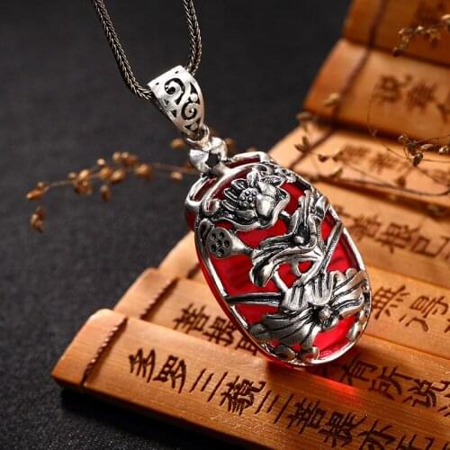 2018 Special Offer Rushed Carnelian One Deer, Silver, S990, Pure Antique, Hollowed Out, Lotus Flower And Plum Blossom