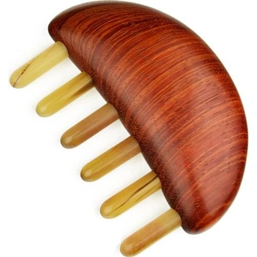 4 Types Sandalwood Horn Massage Combs Head Meridian Massage Comb Thicker Wide Teeth Acupoint Pressure Therapy Head Massager