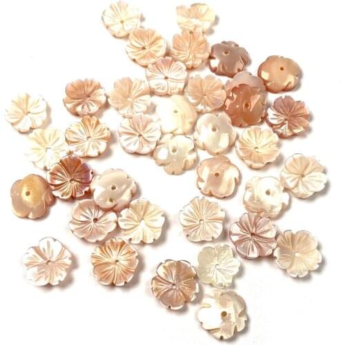 5pcs Pink Shell Flowers Charms Natural Shell for Making DIY Jewelry Necklace Earrings Accessories Wholesale Size 10mm