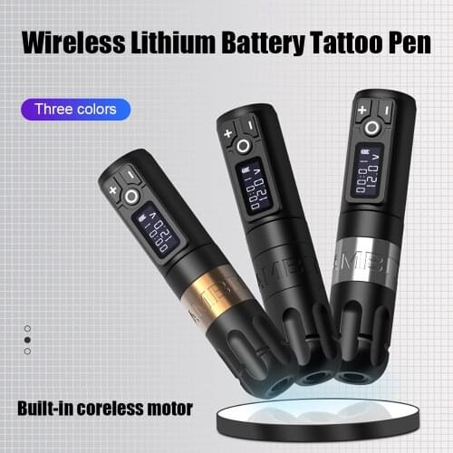 Wireless Tattoo Pen Machine Professional Cordless Battery Tattoo Gun Powerful Motor Digital Correct Output Voltage Tattoo Pen
