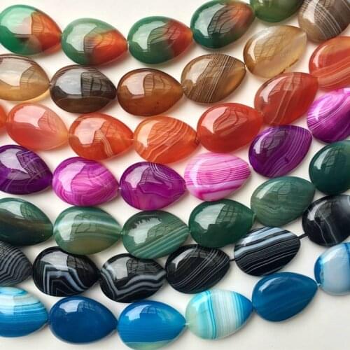 18x25mm High Quality Banded A variety of color color Agates Water Drop Stone Loose Beads Fashion Jewelry Making Supplies
