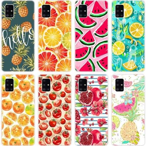 Summer fruit pineapple lemon Soft Case for Samsung Galaxy A12 A02 A03S A21S A22 A32 A52 A72 A82 S21 Plus FE Ultra M02S M12 Cover