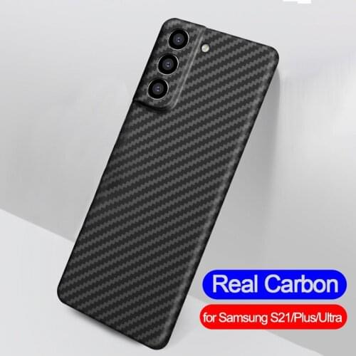 For Samsung Galaxy S21 Ultra 5G S21 Plus Case Original Ultra Thin Real Carbon Aramid Fiber Bumper Back Cover Fundas Capa