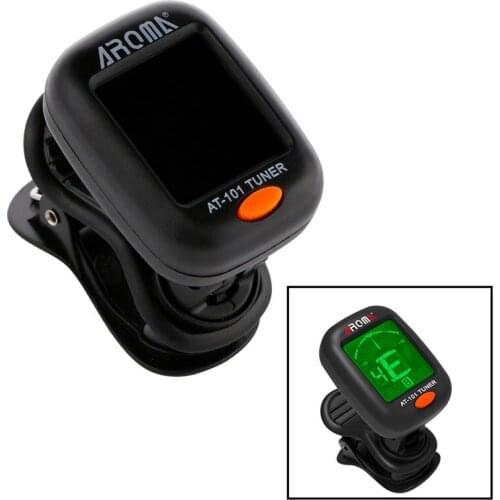 Clip-On Digital Tuner For Acoustic Electric Guitar Bass Violin Fancy Black