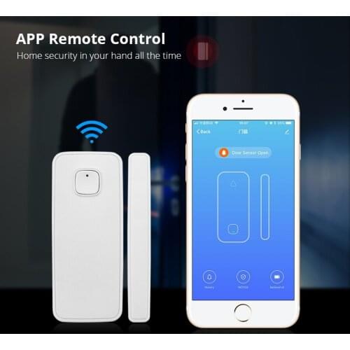 Door Window Sensor Tuya APP Control Window Door Sensor Open / Closed Detector Wireless Smart Life Security App Works with Alexa
